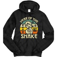 Vintage Year Of Snake 2025 Chinese New Year Snake Zodiac Tie Dye Hoodie