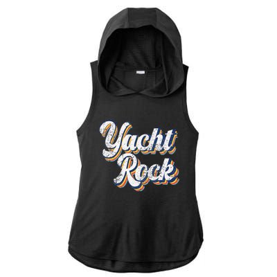 Vintage Yacht Rock Party Boat Drinking Ladies PosiCharge Tri-Blend Wicking Draft Hoodie Tank