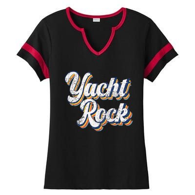 Vintage Yacht Rock Party Boat Drinking Ladies Halftime Notch Neck Tee