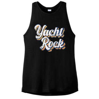 Vintage Yacht Rock Party Boat Drinking Ladies PosiCharge Tri-Blend Wicking Tank