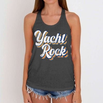 Vintage Yacht Rock Party Boat Drinking Women's Knotted Racerback Tank