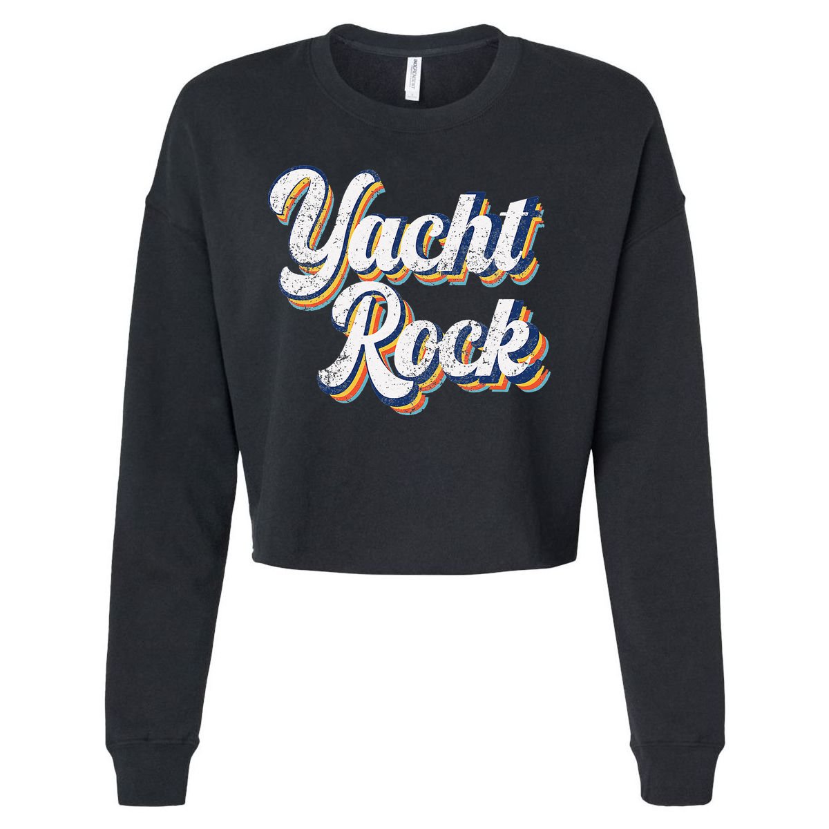 Vintage Yacht Rock Party Boat Drinking Cropped Pullover Crew