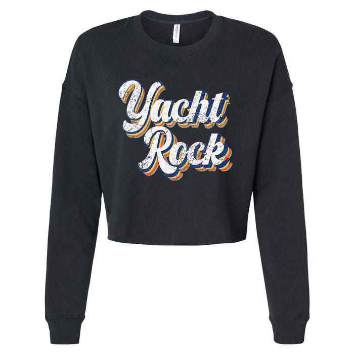 Vintage Yacht Rock Party Boat Drinking Cropped Pullover Crew