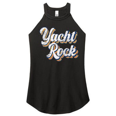 Vintage Yacht Rock Party Boat Drinking Women's Perfect Tri Rocker Tank