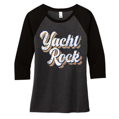 Vintage Yacht Rock Party Boat Drinking Women's Tri-Blend 3/4-Sleeve Raglan Shirt