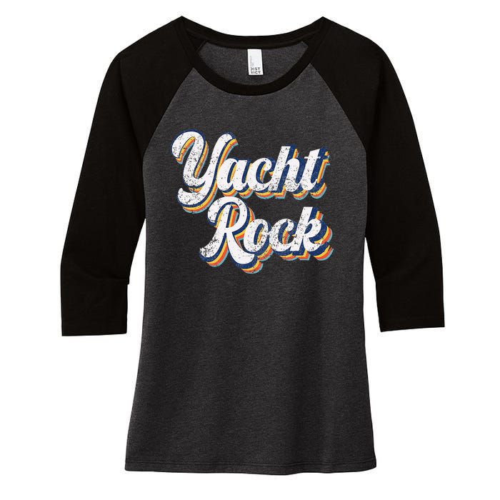 Vintage Yacht Rock Party Boat Drinking Women's Tri-Blend 3/4-Sleeve Raglan Shirt