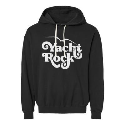 Vintage Yacht Rock Retro Faded Aesthetic Fan Design Garment-Dyed Fleece Hoodie