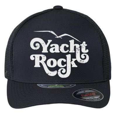 Vintage Yacht Rock Retro Faded Aesthetic Fan Design Flexfit Unipanel Trucker Cap