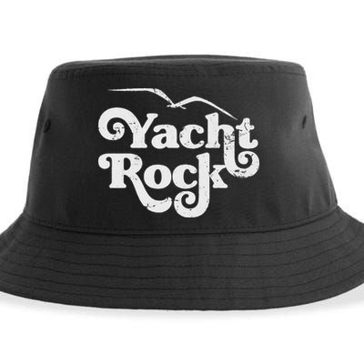 Vintage Yacht Rock Retro Faded Aesthetic Fan Design Sustainable Bucket Hat