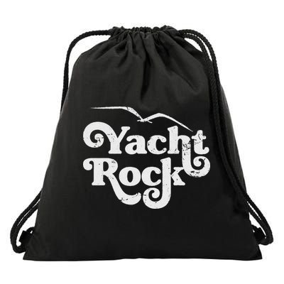 Vintage Yacht Rock Retro Faded Aesthetic Fan Design Drawstring Bag