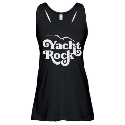 Vintage Yacht Rock Retro Faded Aesthetic Fan Design Ladies Essential Flowy Tank