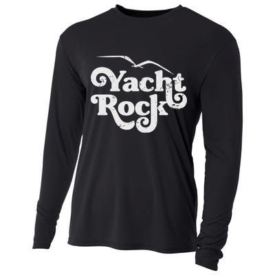 Vintage Yacht Rock Retro Faded Aesthetic Fan Design Cooling Performance Long Sleeve Crew