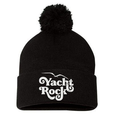 Vintage Yacht Rock Retro Faded Aesthetic Fan Design Pom Pom 12in Knit Beanie