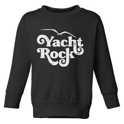 Vintage Yacht Rock Retro Faded Aesthetic Fan Design Toddler Sweatshirt