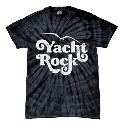Vintage Yacht Rock Retro Faded Aesthetic Fan Design Tie-Dye T-Shirt