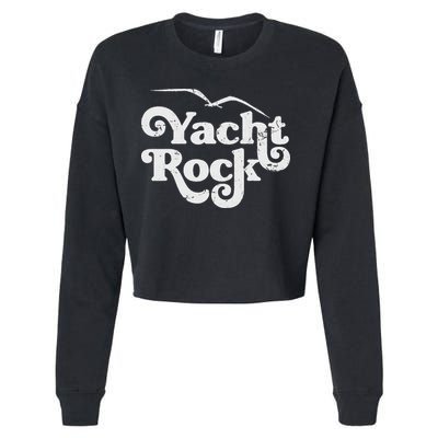 Vintage Yacht Rock Retro Faded Aesthetic Fan Design Cropped Pullover Crew
