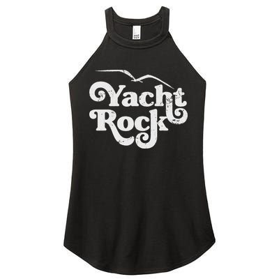 Vintage Yacht Rock Retro Faded Aesthetic Fan Design Women's Perfect Tri Rocker Tank