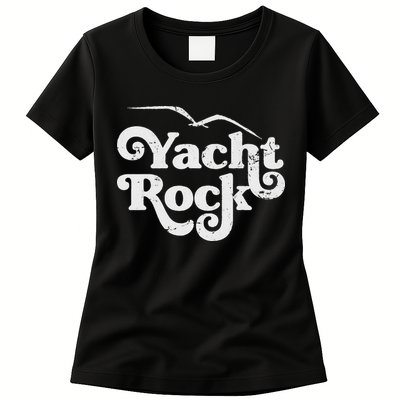 Vintage Yacht Rock Retro Faded Aesthetic Fan Design Womens T-Shirt