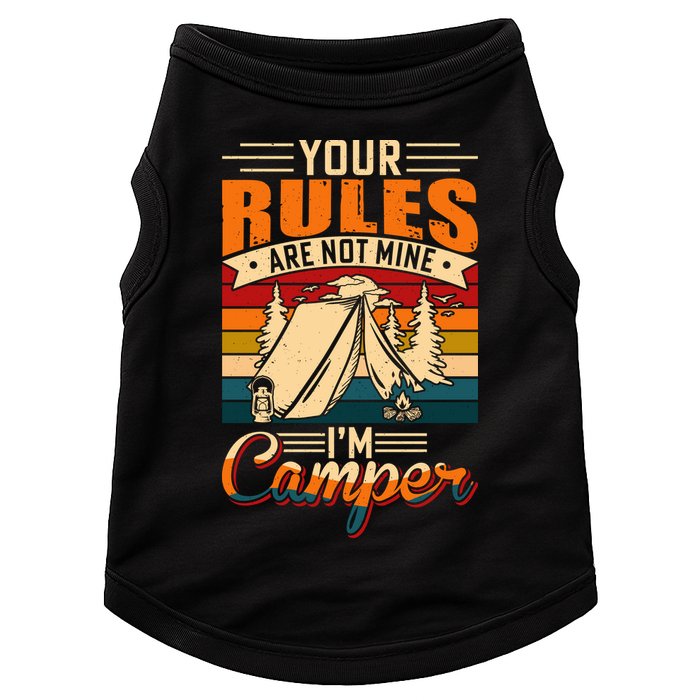 Vintage Your Rules Are Not Mine Im Camper Wilderness Camping Lover Doggie Tank