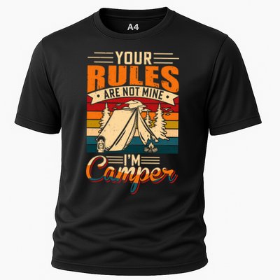 Vintage Your Rules Are Not Mine Im Camper Wilderness Camping Lover Performance Shirt