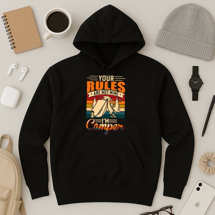 Vintage Your Rules Are Not Mine Im Camper Wilderness Camping Lover Hoodie