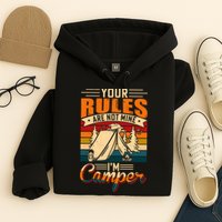Vintage Your Rules Are Not Mine Im Camper Wilderness Camping Lover Hoodie