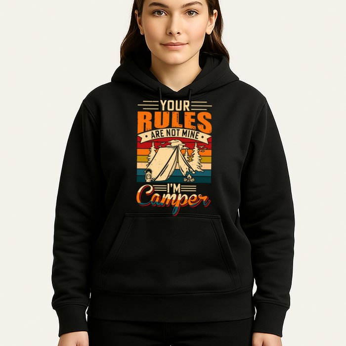 Vintage Your Rules Are Not Mine Im Camper Wilderness Camping Lover Hoodie