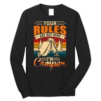 Vintage Your Rules Are Not Mine Im Camper Wilderness Camping Lover Long Sleeve Shirt
