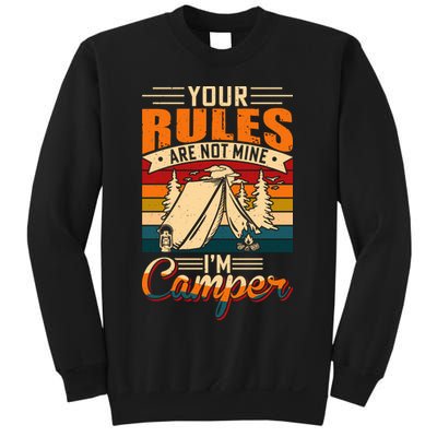 Vintage Your Rules Are Not Mine Im Camper Wilderness Camping Lover Sweatshirt