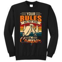Vintage Your Rules Are Not Mine Im Camper Wilderness Camping Lover Sweatshirt