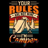 Vintage Your Rules Are Not Mine Im Camper Wilderness Camping Lover Backpack