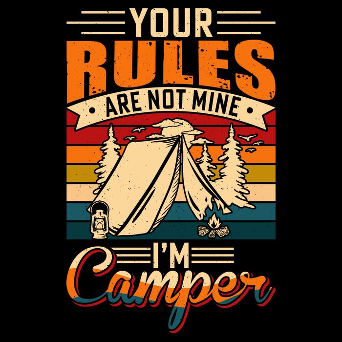 Vintage Your Rules Are Not Mine Im Camper Wilderness Camping Lover Backpack