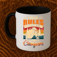 Vintage Your Rules Are Not Mine Im Camper Wilderness Camping Lover Mug