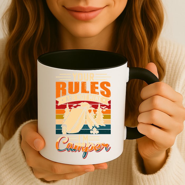 Vintage Your Rules Are Not Mine Im Camper Wilderness Camping Lover Mug