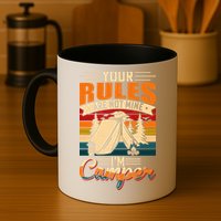 Vintage Your Rules Are Not Mine Im Camper Wilderness Camping Lover Mug