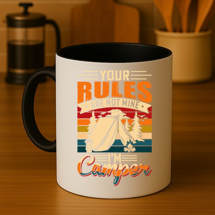 Vintage Your Rules Are Not Mine Im Camper Wilderness Camping Lover Mug