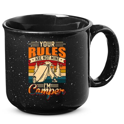 Vintage Your Rules Are Not Mine Im Camper Wilderness Camping Lover 15oz Campfire Ceramic Mug