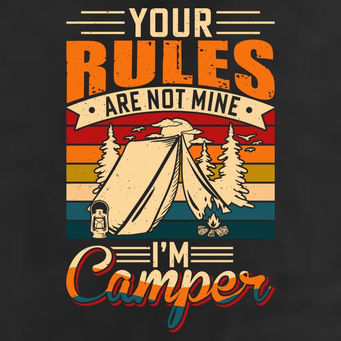 Vintage Your Rules Are Not Mine Im Camper Wilderness Camping Lover Beanie