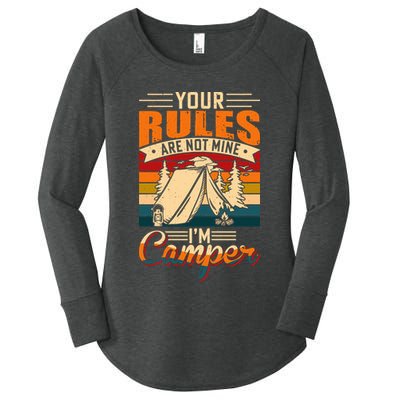 Vintage Your Rules Are Not Mine Im Camper Wilderness Camping Lover Women's Perfect Tri Tunic Long Sleeve Shirt