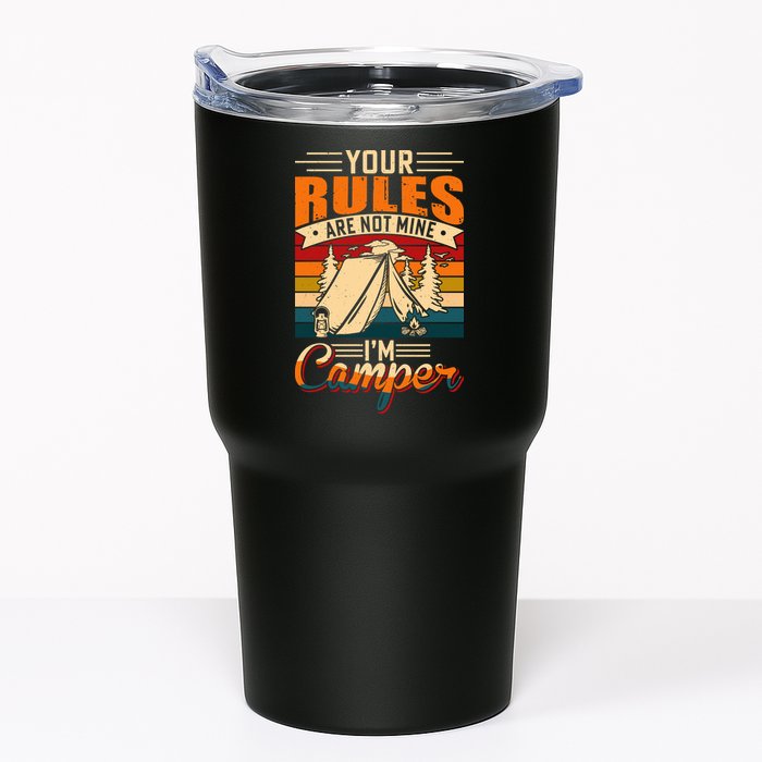 Vintage Your Rules Are Not Mine Im Camper Wilderness Camping Lover Tumbler