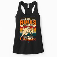 Vintage Your Rules Are Not Mine Im Camper Wilderness Camping Lover Womens Tank Top