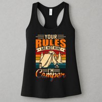 Vintage Your Rules Are Not Mine Im Camper Wilderness Camping Lover Womens Tank Top