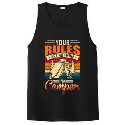 Vintage Your Rules Are Not Mine Im Camper Wilderness Camping Lover PosiCharge Competitor Tank