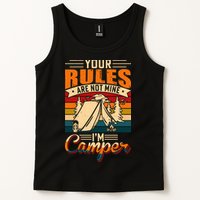 Vintage Your Rules Are Not Mine Im Camper Wilderness Camping Lover Tank Top