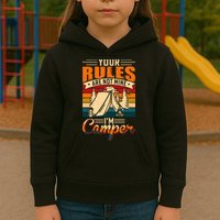 Vintage Your Rules Are Not Mine Im Camper Wilderness Camping Lover Kids Hoodie