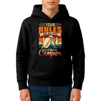 Vintage Your Rules Are Not Mine Im Camper Wilderness Camping Lover Kids Hoodie