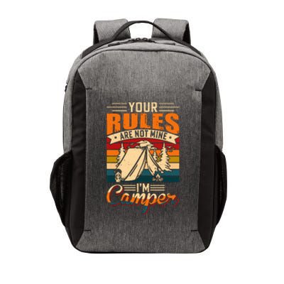 Vintage Your Rules Are Not Mine Im Camper Wilderness Camping Lover Vector Backpack