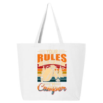 Vintage Your Rules Are Not Mine Im Camper Wilderness Camping Lover 25L Jumbo Tote