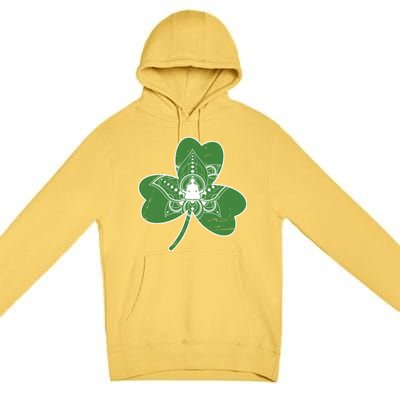 Vintage Yoga Shamrock Yoga Irish Shamrock St Patricks Day Gift Premium Pullover Hoodie