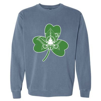 Vintage Yoga Shamrock Yoga Irish Shamrock St Patricks Day Gift Garment-Dyed Sweatshirt